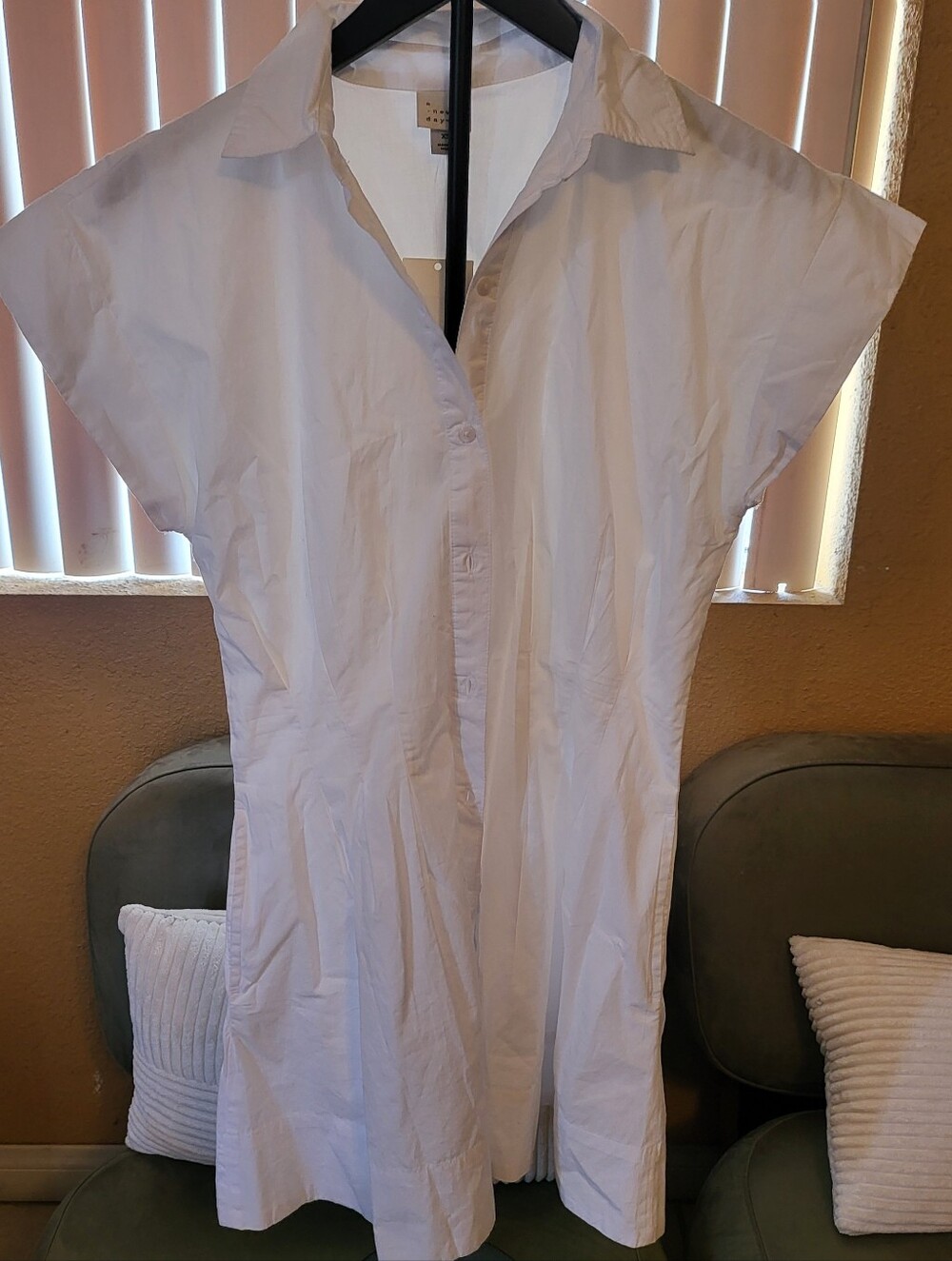 A New Day XS White Shirt Dress